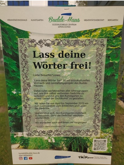 Budde-Haus Leipzig, Projekt: "Lass Deine Wörter frei" Budde-Haus Leipzig, Projekt: "Lass Deine Wörter frei"