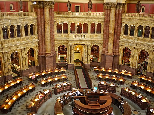 Library of Congress Washington DC, Main Reading Room. (Photo public use.) Library of Congress Washington DC, Main Reading Room. (Photo public use.)