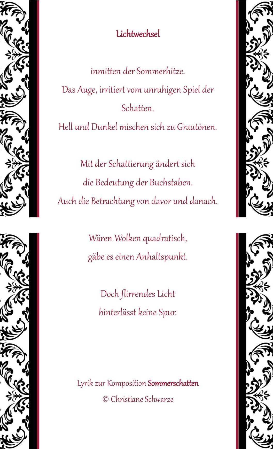 Gedicht Lichtwechsel